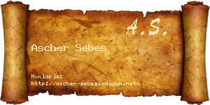 Ascher Sebes névjegykártya
